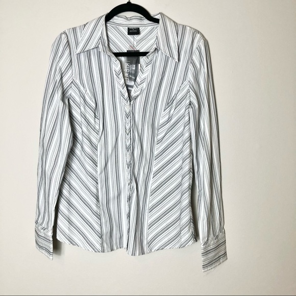 Tribal Striped Stretch Button Down Shirt - Picture 1 of 5